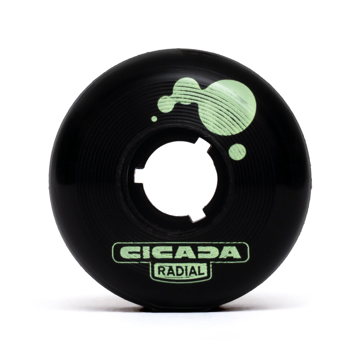 cicada freestyle skateboard wheels offset radial shape black skateboard wheel with green print