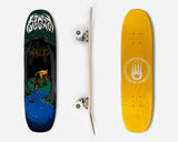 freestyle skateboard by waltz skateboarding yellow stain gold maple ethan young wheels trucks complete single kick oldschool classic shaped side view primo