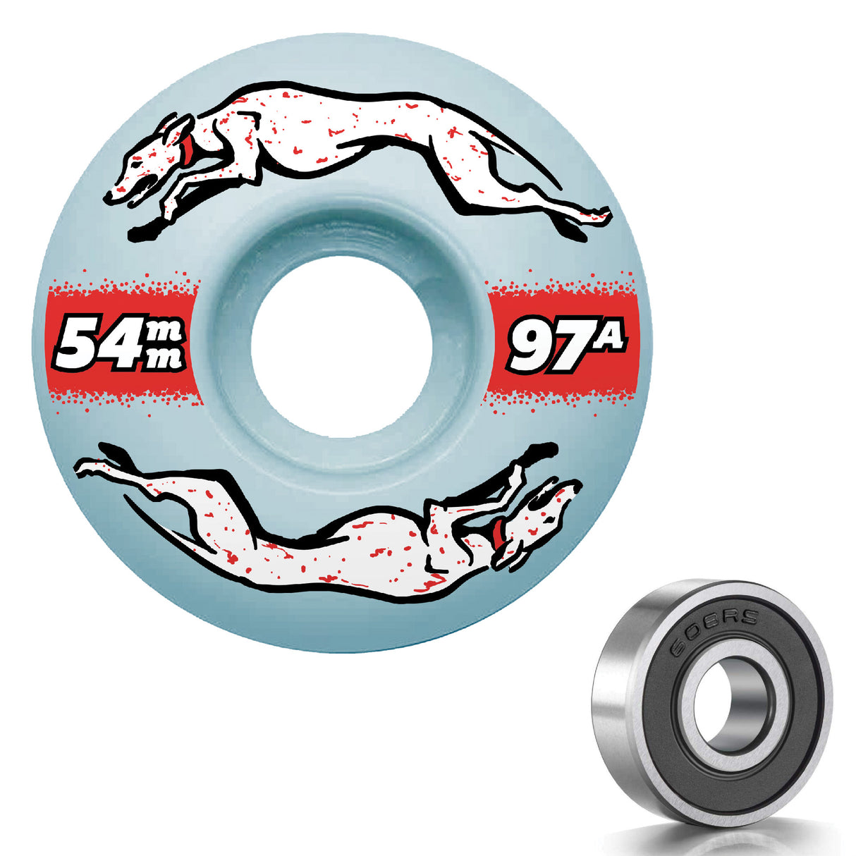 Greyhound Blue Freestyle Wheels with Bearings