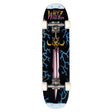 freestyle skateboard complete sword 80s retro heman conan lightening neon single kick spoon nose with skid plates black light metalic pink and yellow
