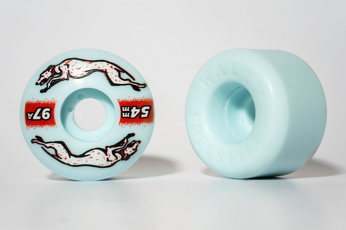 Greyhound Freestyle Skateboard Wheels - Blue 54mm, 97A